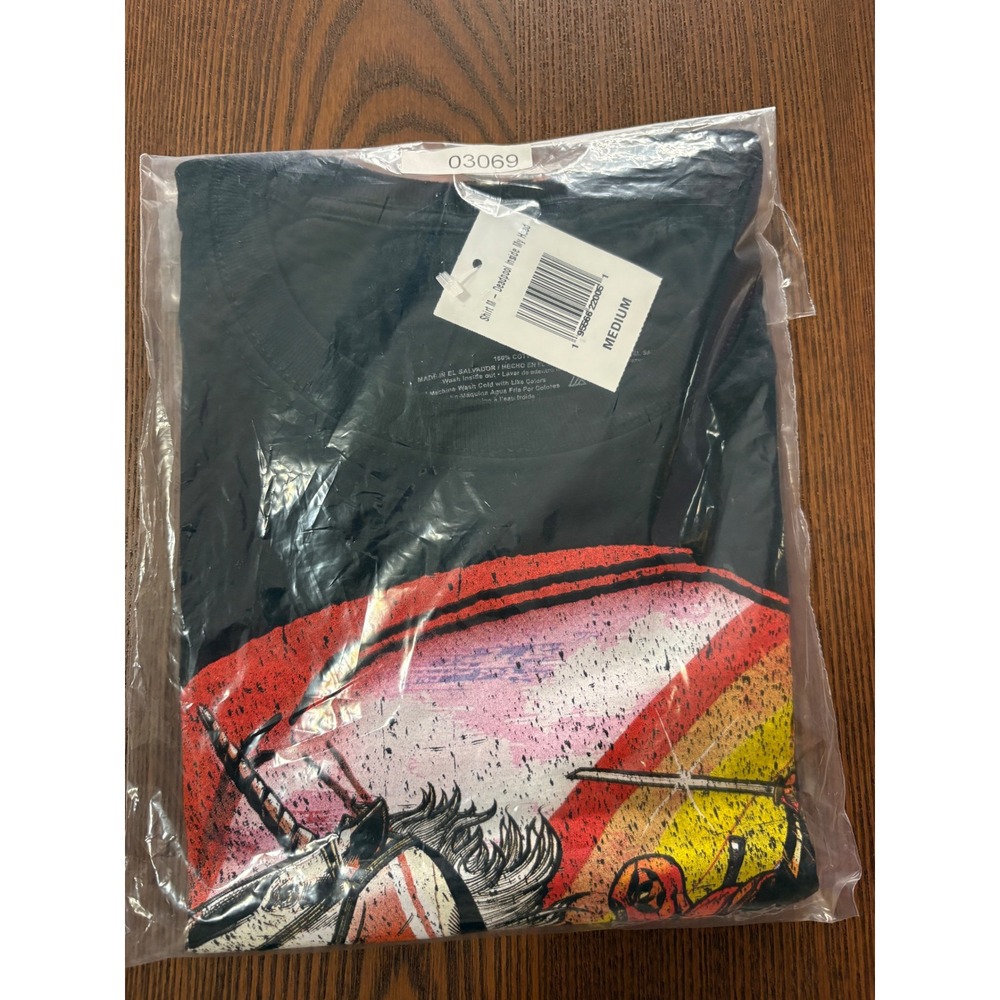 Marvel Deadpool Graphic Tee Mens M Medium Black‎ New Unicorn Rainbow Shirt - Picture 6 of 9